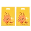 Two cute yellow maple leaf plastic gift bags with Fall for Jesus print for party - 10 Pieces Pack