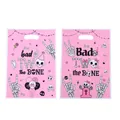 Pink skull print Halloween party favor gift bags with punk rock theme designs - 10 Pieces/Pack (18x25cm) / Pink Floral
