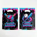 Pink and blue graffiti baseball themed birthday gift bags with splash ink design - Graphic Print / 10 Pieces Pack