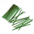 Premium green metallic twist ties for secure gift bag sealing and packaging bundling - 100 Pieces/Pack / Green