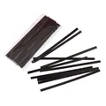 Durable dark brown metallic twist ties for plastic bag sealing and organization - 100 Pieces/Pack / Black