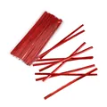 Metallic red twist ties for bag sealing and gift wrapping in bulk pack. - 100 Pieces/Pack / Red