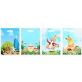 Assorted Easter gift bags featuring cute cartoon bunnies and colorful eggs patterns - Graphic Print / 10 Pieces/Pack (17*25cm)
