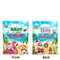 Front and back view of Summer Christmas beach-themed plastic gift bags with Santa - Summer Christmas Print / 50 Pieces/Pack (18*25cm)