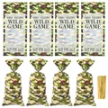 Camo bedruckte Wildfleisch-Beutel mit goldene Verschlussstreifen für Tiefkühlkost - Grafikdruck / 100er Pack