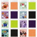 Lot de sachets refermables Halloween avec motifs citrouilles fantômes et chauves-souris - 100 Pièces/Pack (Double Couche 6 Soie) / Motif Transparent
