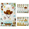 Plastic cadeauzakje met western cowboy thema en My First Rodeo opdruk met handvat - Cowboyhoed Print / 30 Stuks/Verpakking (18*25cm)
