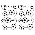 Primer plano de bolsas de fiesta blancas con temática de fútbol y texto de GOAL - Estampado Gráfico / Paquete de 10