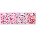 Set de 4 bolsas de regalo de San Valentín con corazones y asas para dulces y fiestas. - Estilo Estampado de Corazón / Paquete de 10