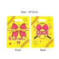 Softball themed gift bag with pink bow for children's party favors, size 18x25cm - Softball Bow Print (18*25cm) / 10 Pieces Pack