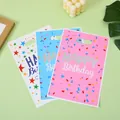 Happy birthday gift bags set in pink, blue, and white with stars and confetti motifs - Graphic Print / 10 Pieces Pack