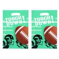 Bolsa de regalo temática de fútbol americano con estampado blanco Touch Down en verde - 10 Piezas/Paquete (16.5x25cm)