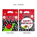Cartoon ladybug themed plastic gift bags for birthday party favors, size 18x25cm - Printed Ladybug Style / 10 Pieces/Pack (18*25cm)