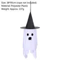 Halloween Hängende Gespenst Dekoration mit schwarzem Hexenhut für Grusel-Party-Deko - Großes Weißes Gespenst Ausdruck B (Gruseliger Mund) / 38x95cm