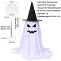 Halloween standing ghost decoration with adjustable telescopic stand and witch hat - Ghost With Hat Style B / Height 91-211cm Adjustable