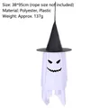 Hängende Halloween-Geisterdekoration mit schwarzem Hexenhut und weißem Tuch für Partydekoration - Großes Weißes Gespenst Ausdruck C (Lustiges Gesicht) / 38x95cm