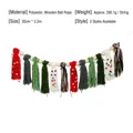 Bohemian Christmas tassel garland with colorful tassels and wooden beads for fireplace decor. - Style A / 2.2m