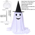 Halloween standing ghost decoration with adjustable telescopic rod and witch hat - Ghost With Hat Style D / Height 91-211cm Adjustable