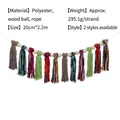 Bohemian colorful tassel garland with wooden beads for fireplace or wall decoration - Style B / 2.2m