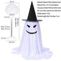 Adjustable Halloween standing ghost decoration with witch hat, 91-211cm height setup - Ghost With Hat Style E