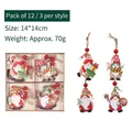 Lot de 12 ornements de gnomes de Noël en bois dans une boîte de rangement décorative - Style Gnomes de Noël / Lot de 12
