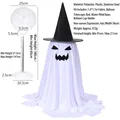 Standing Halloween ghost decoration with adjustable height pole and witch hat - Ghost With Hat Style G