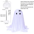 Standing Halloween ghost decoration kit including adjustable pole, base, and white fabric - Ghost With Bow Style A