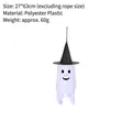 Hangende Halloween spookdecoratie met zwarte heksenhoed voor feestjes, maat 27x63 cm - Klein Wit Spook Expressie D (Boos)