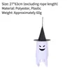 Griezelige Halloween hangende spookdecoratie met zwarte heksenhoed voor het huis - Klein Wit Spook Expressie E (Verrast)