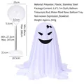 Standing glowing ghost Halloween decoration with adjustable telescopic pole and base - Ghost With Bow Style C