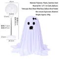 Halloween standing white cloth ghost decor set with adjustable pole and dimensions - Ghost With Bow Style F