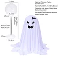 Standing Halloween ghost decoration with adjustable telescopic rod and base - Ghost With Bow Style G