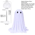 Adjustable standing Halloween white ghost decoration with telescopic pole and water base - Ghost Style A