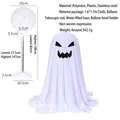 Tall standing Halloween ghost decoration with adjustable height pole and spooky face - Ghost Style G