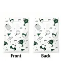 Golf theme party favor bags showing front and back designs with green graphics - Graphic Print / 10 Pieces/Pack (18*25cm)