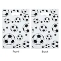 Front and back views of white soccer theme pearl film gift bags for party candy - 17*25cm / Graphic Print / 10 Pieces Pack