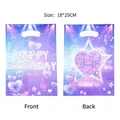 Disco music theme plastic birthday gift bag 18x25cm showing front and back views - 10 Pieces Pack