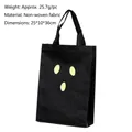 Sac d'Halloween noir en non-tissé avec visage de fantôme phosphorescent pour enfants - Style B
