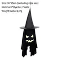 Luminous Halloween ghost hanging decoration with black witch hat for party setup - Style B / Large (38x95cm)