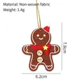Handmade felt gingerbread man Christmas tree ornament with red scarf, 7.8cm height - Gingerbread Man