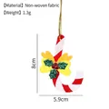 Christmas felt candy cane ornament with holly leaf and bow decoration - Candy Cane