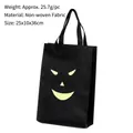 Bolsa de regalo luminosa fantasma de Halloween de tela no tejida negra para niños - Estilo E