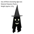 Hanging Halloween witch hat ghost with luminous face for spooky party home decor - Style E / Large (38x95cm)