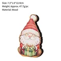 Handcrafted wooden Santa Claus desk ornament with gift box for festive Christmas decoration - Sitting Santa Claus Balloon