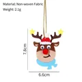 Handmade felt Christmas reindeer pendant with red Santa hat and blue scarf decoration - Elk