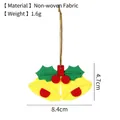 Handmade Christmas bell pendant in non-woven felt for holiday tree and party decoration. - Bell