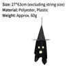 Luminous Halloween hanging ghost with black witch hat party decoration, 27x63cm size - Style G / Small (27x63cm)