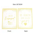 Premium gouden glitter verlovingscadeautas met Just Engaged opdruk, maat 18x25cm - Grafische Afdruk / 10 Stuks Verpakking
