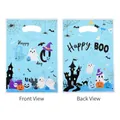 Sacchetti regalo Halloween blu con testo 'Happy BOO day' e stampe di fantasmi - Confezione da 10