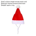 Klassische rot-weiße Plüsch-Weihnachtsmütze für Haustiere mit verstellbarem Gurt - 14*20cm / Rot